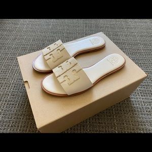 Tory Burch Cream White/Gold Ines Slides